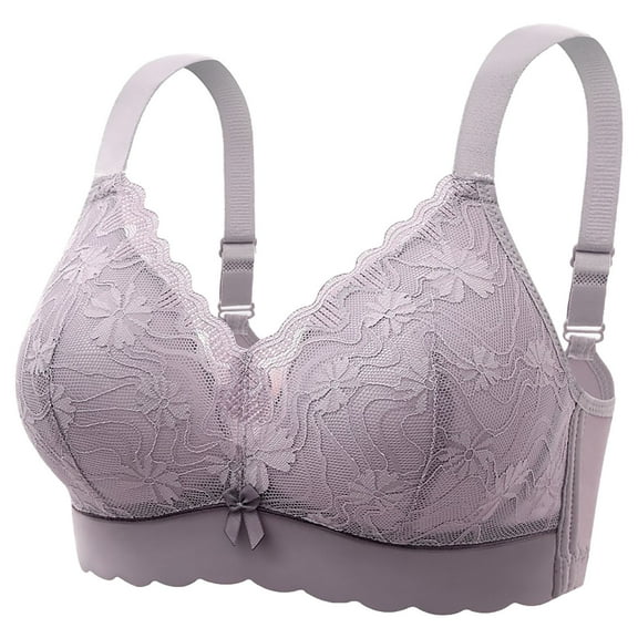 Fartey Everyday Bras for Women Plus Size Hollow Out Lace Bra Adjustable Straps No Underwire Bralettes Full Coverage Push Up Bras Comfortable Breathable Bra