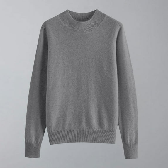 Fartey Fall Sweaters for Women 2024 Trendy Solid Color Sweater Dressy Casual Long Sleeve Sweater Soft Comfy Mock Neck Knitted Pullover Sweaters