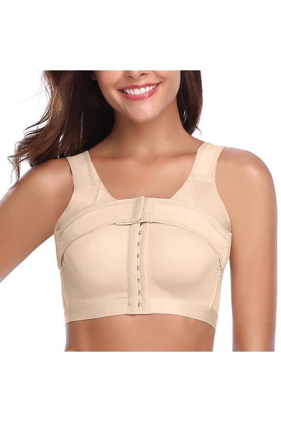 Front Close Bras for Women Post-Surgery Bra for Women with Sagging Breasts Front Close Compression Bras Shaping Posture Corrector Non Padded Bra