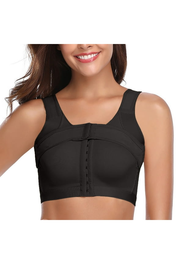 Front Close Bras for Women Post-Surgery Bra for Women with Sagging Breasts Front Close Compression Bras Shaping Posture Corrector Non Padded Bra