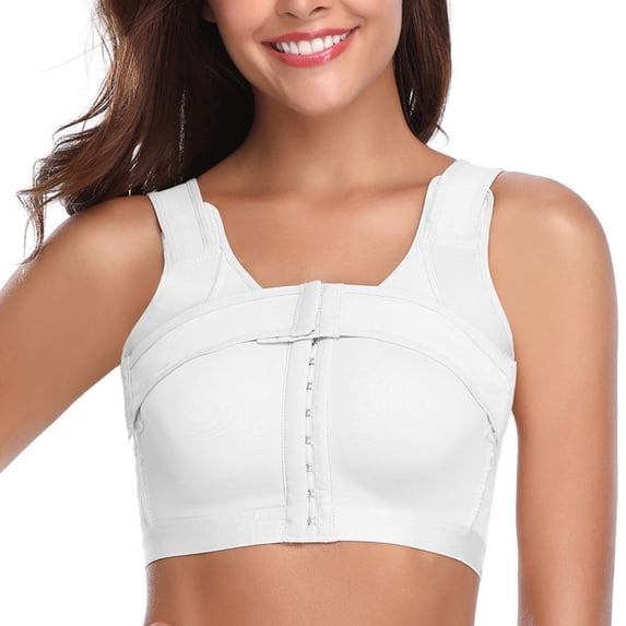 Fartey Front Close Bras for Women Post-Surgery Bra for Women with Sagging Breasts Front Close Compression Bras Shaping Posture Corrector Non Padded Bra