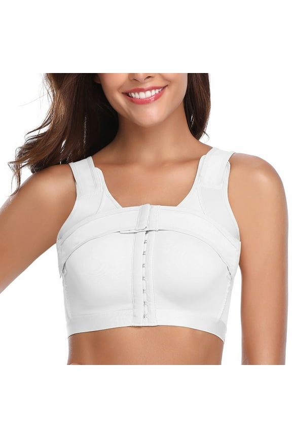 Front Close Bras for Women Post-Surgery Bra for Women with Sagging Breasts Front Close Compression Bras Shaping Posture Corrector Non Padded Bra