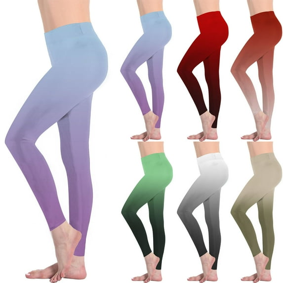 Fartey Gradient Leggings for Women Trendy High Waisted Butt Lifting Legging Tummy Control Workout Yoga Pants Gym Tights Green L
