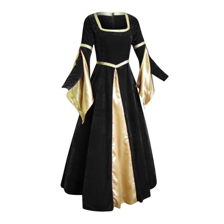 Fartey Medieval Renaissance Dress for Women Gold Velvet Vintage Long Sleeves Gown Victorian Cocktail Dress Halloween Maxi Dresses Costumes - Walmart.com Fartey Medieval Renaissance Dress for Women Gold Velvet Vintage Long Sleeves Gown Victorian Cocktail Dress Halloween Maxi Dresses Costumes - Walmart.com