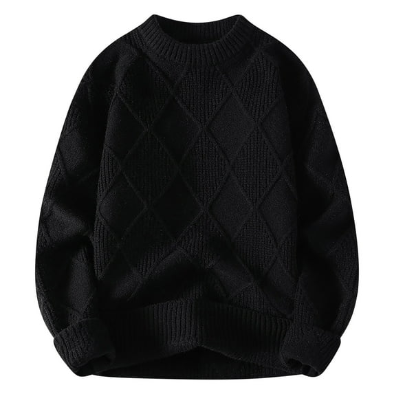 Fartey Men Oversized Sweater Vintage Graphic Knit Pulover Sweaters Autumn Winter Long Sleeve Sweater Loose Casual Round Neck Jumper Sweaters