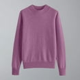 thumbnail image 1 of Fartey Mock Neck Sweater for Women Dressy Casual Long Sleeve Knit Sweater Tops Fall Winter Warm Basic Pullovers Lightweight Solid Color Knitted Pullover Workout Jumpers Purple 2XL, 1 of 7