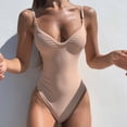 thumbnail image 1 of Fartey One Piece Swimsuit for Women 2025 Slimming Tummy Control Bathing Suit Summer Backless Athletic Swimwear Fashion Solid Color Strappy Swimwear Beachwear Pink S-XL, 1 of 4