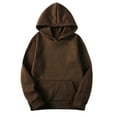 thumbnail image 1 of Fartey Oversize Hoodies for Women 2025 Fall Long Sleeve Hooded Pullover with Pockets Classic Solid Color Sweatshirts Loose Casual Hoodie Sweatshirt Coffee S, 1 of 8