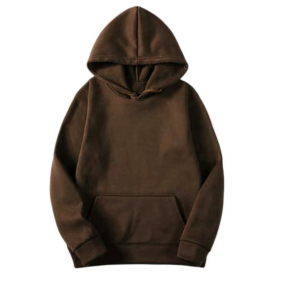 Fartey Oversize Hoodies for Women 2025 Fall Long Sleeve Hooded Pullover with Pockets Classic Solid Color Sweatshirts Loose Casual Hoodie Sweatshirt Coffee S