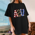 thumbnail image 1 of Fartey Oversized American Flag Shirt for Women 4th of July Patriotic Tshirt Cute USA Star Stripes Graphic Tees Memorial Day Short Sleeve Tops Black L, 1 of 5