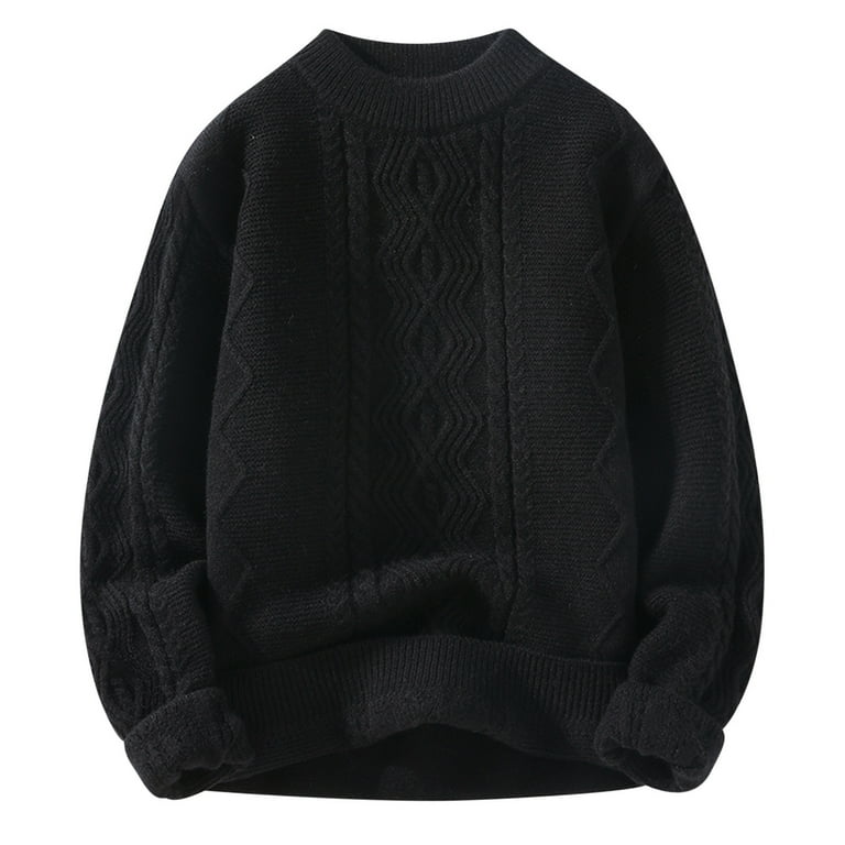 Fartey Oversized Sweater for Men Trendy Cable Knit Sweaters Solid