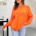 thumbnail image 1 of Fartey Oversized Sweaters for Women 2025 Fall Fashion Long Sleeve Kintted Warm Sweater Loose Casual Solid Color Crew Neck Pullover Sweaters Orange XL, 1 of 4
