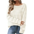 thumbnail image 1 of Fartey Oversized Sweaters for women 2024 Fashion Scoop Neck Pullover Sweater Fall Loose Lightweight Solid Color Long Sleeve Hollow Knit Sweaters White XL, 1 of 7