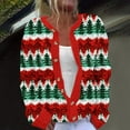 thumbnail image 1 of Fartey Plus Size Cardigan Sweaters for Women Funny Xmas Tree Print Button Up Cardigans Oversized Christmas Long Sleeve Sweater Fall Winter Vintage Knitted Outerwear S-5XL, 1 of 3