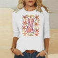 thumbnail image 1 of Fartey Plus Size Happy Easter Shirts for Women 2025 Trendy Crew Neck 3/4 Sleeve Tunic Tops Cute Bunny Printed Graphic Tees Dressy Casual Holiday Blouses White S-5XL, 1 of 6
