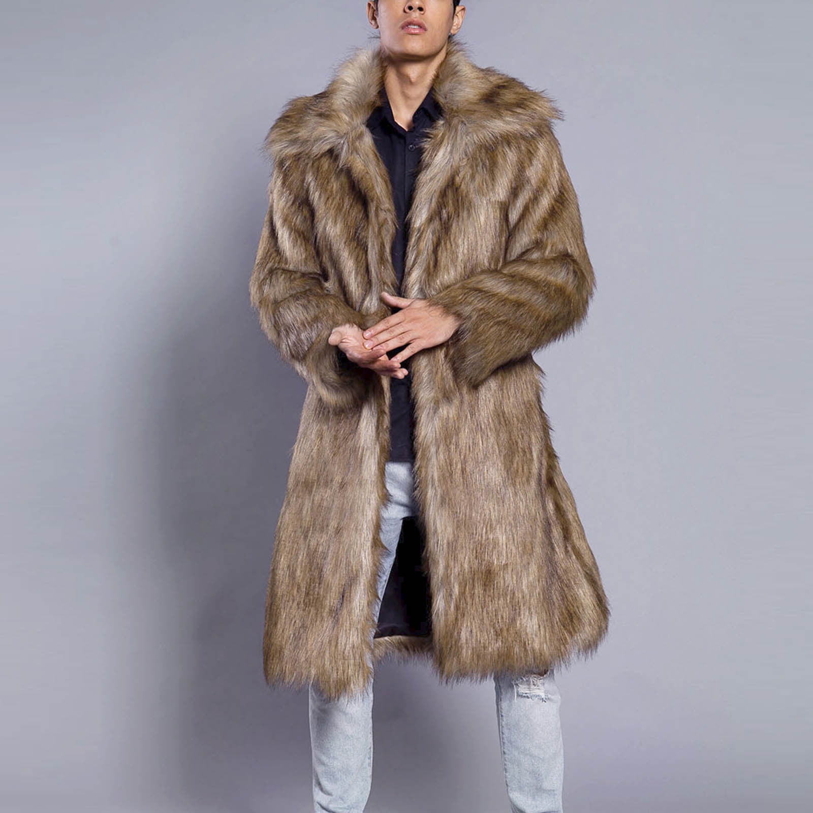 Men's Plus Size Warm Fur Hooded Winter Coat