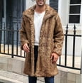 thumbnail image 1 of Fartey Plus Size Mens Faux Fur Coat Dressy Casual Lapel Overcoat Thicken Long Sleeve Warm Jacket Long Furry Fleece Coats Fuzzy Parka Outerwear Orange S-4XL, 1 of 3
