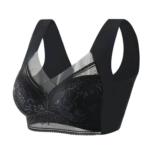 Fartey Plus Size Push Up Lace Bra for Women Comfortable Breathable Full Coverage Gathered Bras No Underwire Everyday Bra