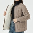 thumbnail image 1 of Fartey Plus Size Quilted Jackets for Women Loose Casual Long Sleeve Down Jackert Fall Winter Full Zip Warm Coat with Pockets Fashion Solid Color Thickened Outerwear, 1 of 7