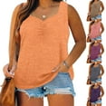 thumbnail image 1 of Fartey Plus Size Tank Tops for Women Soft Comfy Sleeveless Shirts Dressy Casual Summer V Neck Undershirts Loose Fit Beach Vacation Camis Top Gray XXL, 1 of 9