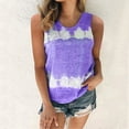thumbnail image 1 of Fartey Plus Size Tank Tops for Women Summer Crew Neck Sleeveless Shirt Fashion Tie Dye Print Vests Loose Casual Beach Vacation Tanks Purple XL, 1 of 6