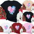 thumbnail image 1 of Fartey Plus Size Valentine's Day Shirt for Women Funny Love Heart Print Short Sleeve Crewneck Tees Loose Fit Casual Holiday Tshirt Fashion Party Tops Pink XL, 1 of 6