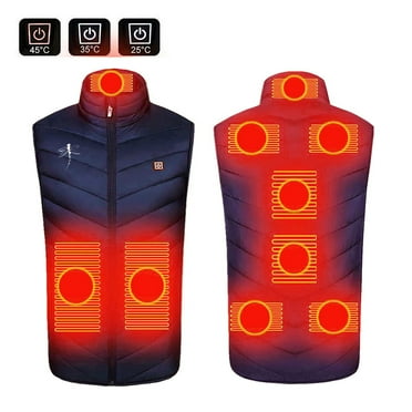 Fartey Plus Size Women's Heated Vest Lightweight Rainproof Heated Coat with 6 Heating Zones Fashion Print Sleeveless Warming Vest Coats with Pockets M