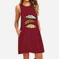 thumbnail image 1 of Fartey Plus Size Womens 2025 Trendy Summer Sleeveless Mini Dress Casual Loose Printing Pockets Tank Dresses Soft Comfy Nightdress Beach Swing A-Line Sundress, 1 of 5