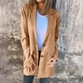 thumbnail image 1 of Fartey Plus Size Womens Faux Suede Blazer Elegant Lapel Button Up Cardigan Coats Fashion Simple Solid Color Open Front Jacket Business Casual Winter Warm Coat, 1 of 7