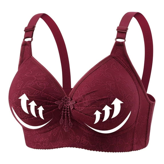 Fartey Plus Size Womens Push Up Bras High Support No Underwire Bra Full Coverage Everyday Bras Comfort Breathable Solid Color Daily Bra