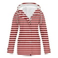 thumbnail image 1 of Fartey Rain Jacket for Women Trendy Striped Climbing Raincoats Plus Size Waterproof Outdoor Fleece Lined Hooded Rain Coat Full Zip Travel Windbreaker with Pockets, 1 of 3