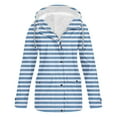 thumbnail image 1 of Fartey Rain Jacket for Women Trendy Striped Climbing Raincoats Plus Size Waterproof Outdoor Fleece Lined Hooded Rain Coat Full Zip Travel Windbreaker with Pockets, 1 of 3