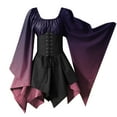 thumbnail image 1 of Fartey Renaissance Mini Dress for Women 2025 Gothic Corset Halloween Costumes Batwing Long Sleeve Steampunk Dress Cocktail Party Dresses, 1 of 3
