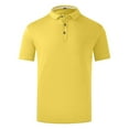 thumbnail image 1 of Fartey Solid Color Golf Shirts for Women Plus Size Quick Dry Moisture Wicking Sports Tops Classic Short Sleeve Breathable Athletic T Shirts Dressy Casual Button Lapel Tops Yellow S-4XL, 1 of 4