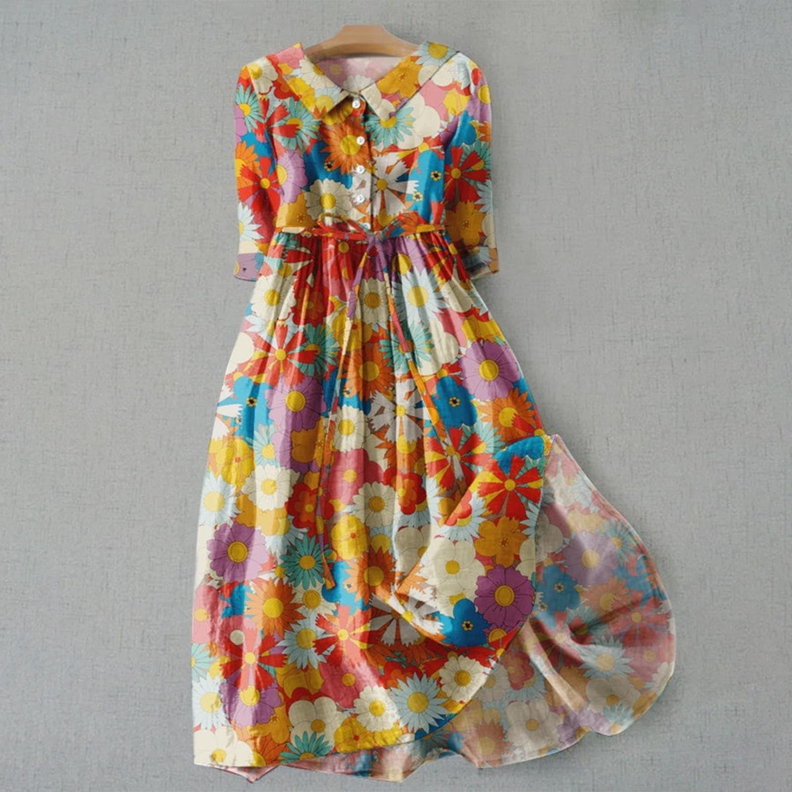 linen dress colorful Hale Bob Women's Lakelynn Linen Dress - Orange main image 1