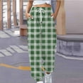 thumbnail image 1 of Fartey Sweatpants for Womens 2024 Trendy Checkered Pants Loose Casual Drawstring High Waisted Jogger Pants Soft Comfy Cinch Bottom Sweatpant with Pockets Green 2XL, 1 of 5