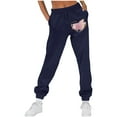 thumbnail image 1 of Fartey Sweatpants for Women 2024 Cinch Bottom Drawstring Elastic Waist Pants Sporty Gym Joggers Cute Love Print Sweatpant with Pockets Navy M, 1 of 4