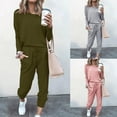 thumbnail image 1 of Fartey Two Piece Outfits for Women Fall 2024 Fashion Simple Solid Color Sweatsuits Sets 2 Pieces Jogger Sets with Pockets Long Sleeve Jogging Sweat Suit,XL, 1 of 9
