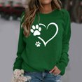 thumbnail image 1 of Fartey Valentine's Day Sweatshirt for Women on Clearance Fashion Cute Love Heart Print Crew Neck Pullover Tops Casual Loose Valentines Day Long Sleeve Sweatshirts 2025Green, 1 of 4