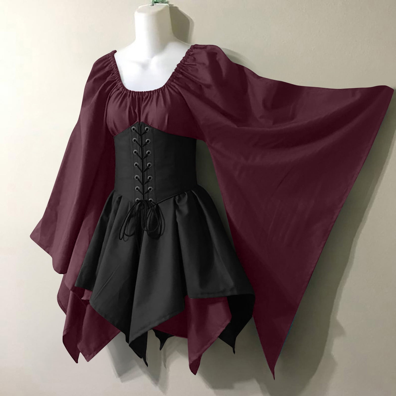 Fartey Victorian Dress for Women Medieval Renaissance Lace Up Corset Dress Loose Flowy Flare Long Sleeve Vintage Mini Dresses - Walmart.com Fartey Victorian Dress for Women Medieval Renaissance Lace Up Corset Dress Loose Flowy Flare Long Sleeve Vintage Mini Dresses - Walmart.com