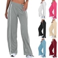 thumbnail image 1 of Fartey Wide Leg Pants for Women High Waisted Sweatpants Yoga Side Split Yoga Trousers Soft Comfy Sports Athletic Workout Lounge Pants with Pockets Light Blue S, 1 of 9