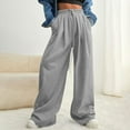 thumbnail image 1 of Fartey Wide Leg Sweatpants for Women 2025 Trendy High Waisted Drawstring Jogger Pants with Pockets Loose Casual Solid Color Fleece Sweatpant Gray S, 1 of 8