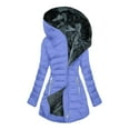 thumbnail image 1 of Fartey Winter Coats for Women Plus Size Long Sherpa Fleece Lined Heavy Jackets Thickened Windproof Coat with Hood Trendy 2024 Long Sleeve Outerwear Blue S, 1 of 6