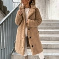 thumbnail image 1 of Fartey Winter Coats for Women Plus Size Fuzzy Fleece Long Shacket Jackets Oversized Fashion Lapel Button Up Open Front Coat Warm Faux Fur Outerwear, 1 of 6