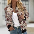 thumbnail image 1 of Fartey Women Trendy Bomber Jackets Retro Floral Print Long Sleeve Jacket Lightweight Thin Moto Biker Coats with Pockets Casual Zip Up Jackets S-2XL, 1 of 5