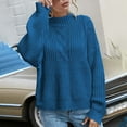 thumbnail image 1 of Fartey Women's 2025 Fall Oversized Sweater Loose Comfy Long Sleeve Crewneck Chunky Cable Knit Casual Pullover Tops Solid Color Half Turtleneck Jumper Sweaters, 1 of 7