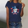 thumbnail image 1 of Fartey Women's 4th of July Shirt Cute Gnome Graphic Tees Independence Day Patriotic Tops American Flag Crew Neck T Shirts Loose Casual Summer Short Sleeve Blouses Navy XXL, 1 of 4