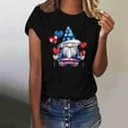 thumbnail image 1 of Fartey Women's 4th of July Shirt Cute Gnome Graphic Tees Independence Day Patriotic Tops American Flag Crew Neck T Shirts Loose Casual Summer Short Sleeve Blouses Black L, 1 of 4