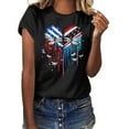 thumbnail image 1 of Fartey Women's 4th of July Shirts Casual Patriotic Red White and Blue Graphic Tshirts Loose Fit Short Sleeve Tees Trendy Crew Neck Blouses Tops Y2k Tops, 1 of 7