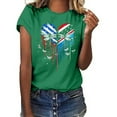thumbnail image 1 of Fartey Women's 4th of July Shirts Casual Patriotic Red White and Blue Graphic Tshirts Loose Fit Short Sleeve Tees Trendy Crew Neck Blouses Tops Y2k Tops, 1 of 8